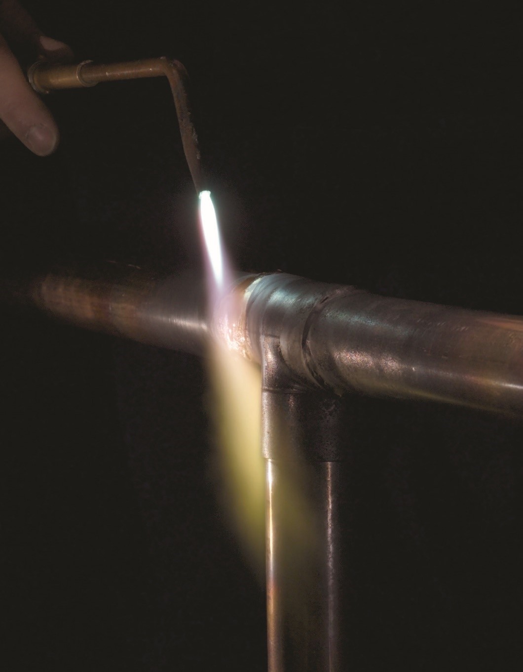 Image showing manual brazing on a joint